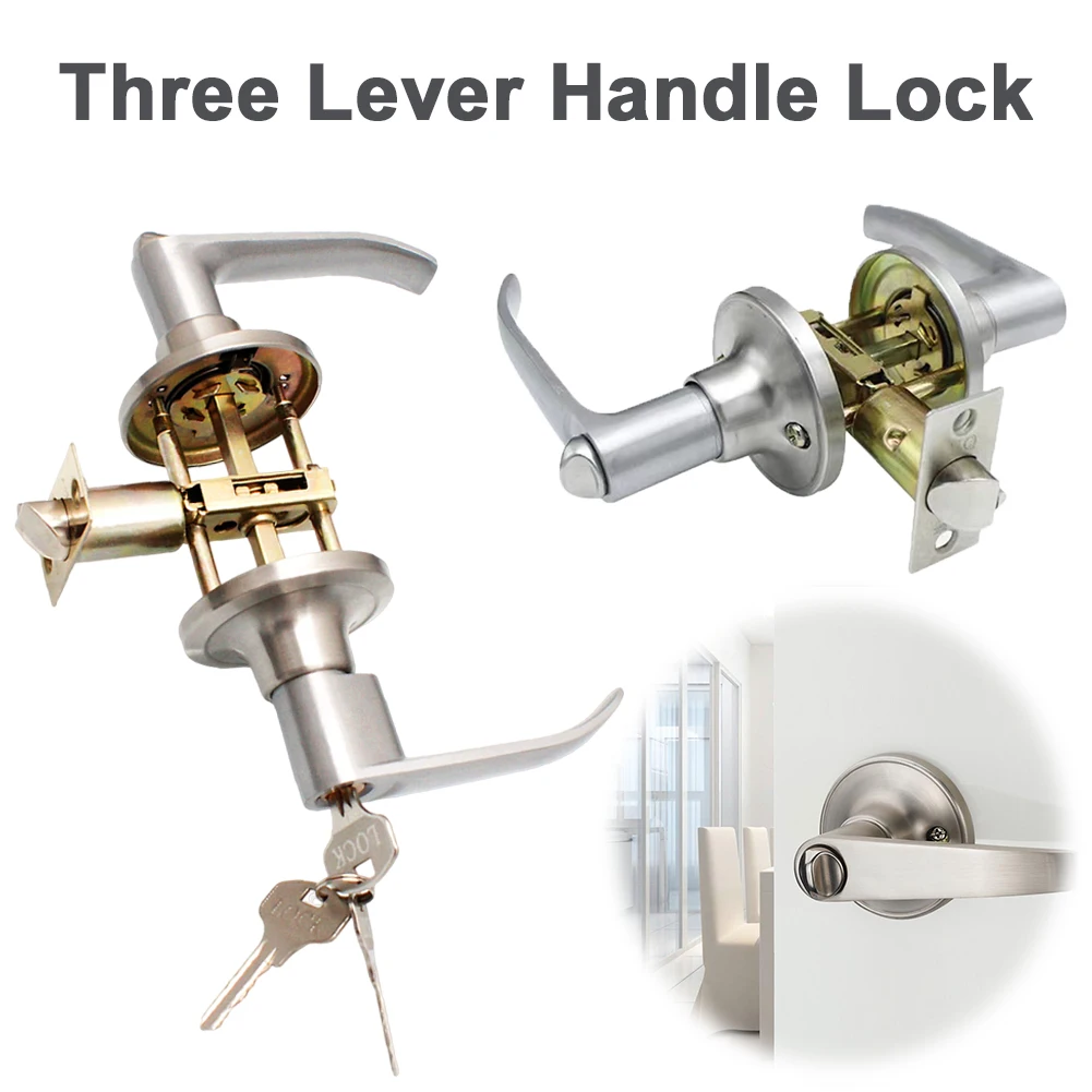 Door Knob Replacement - ドアレバーロックステンレス鋼ロックドアハンドルインテリアレバーロックドアノブ交換用寝室フロントドア