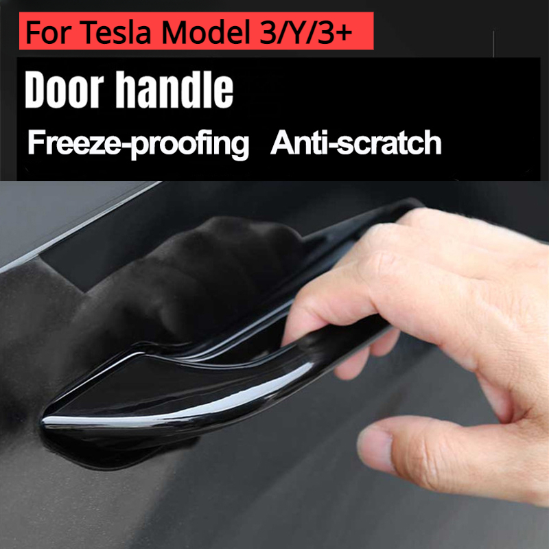Door Knob Replacement - ドアハンドルテスラモデル 3 Y 不凍液ハンドルステッカーパッチカバー車の修正防霜ドアノブ ABS 4