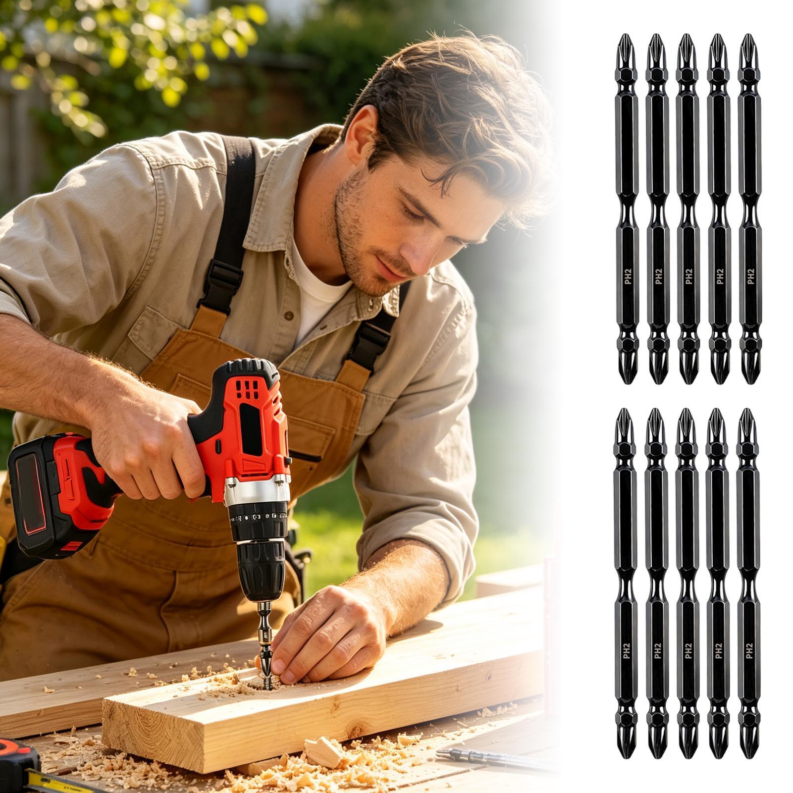 Drill Bit Set - 磁気ドリルビット両端フライス加工磁気ドライバーヘッドキット精密ドライバービットセット産業建設家庭用