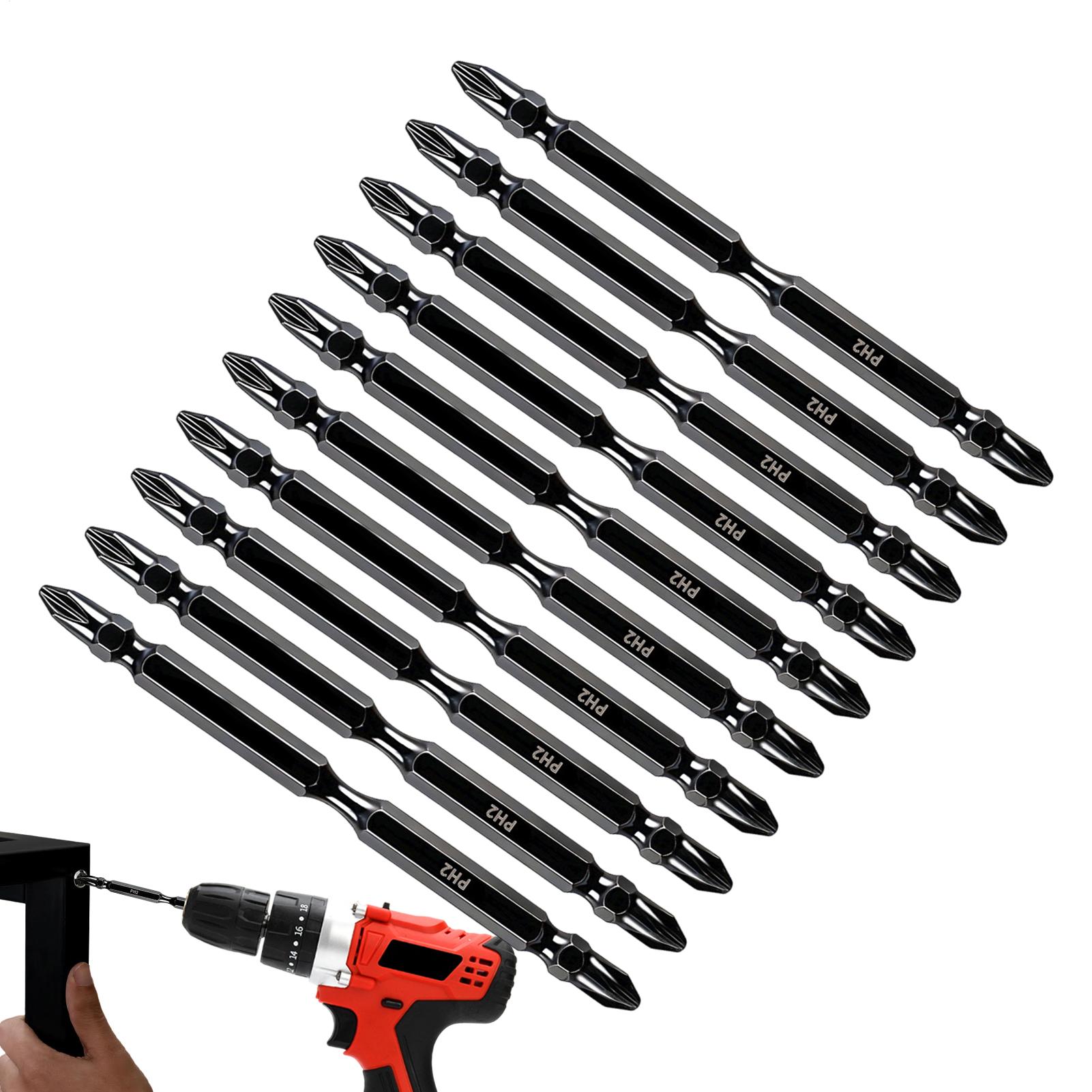 Drill Bit Set - ドリル用磁気ビット両端フライス加工磁気ドライバーヘッドキット多機能ドライバービットセット産業用