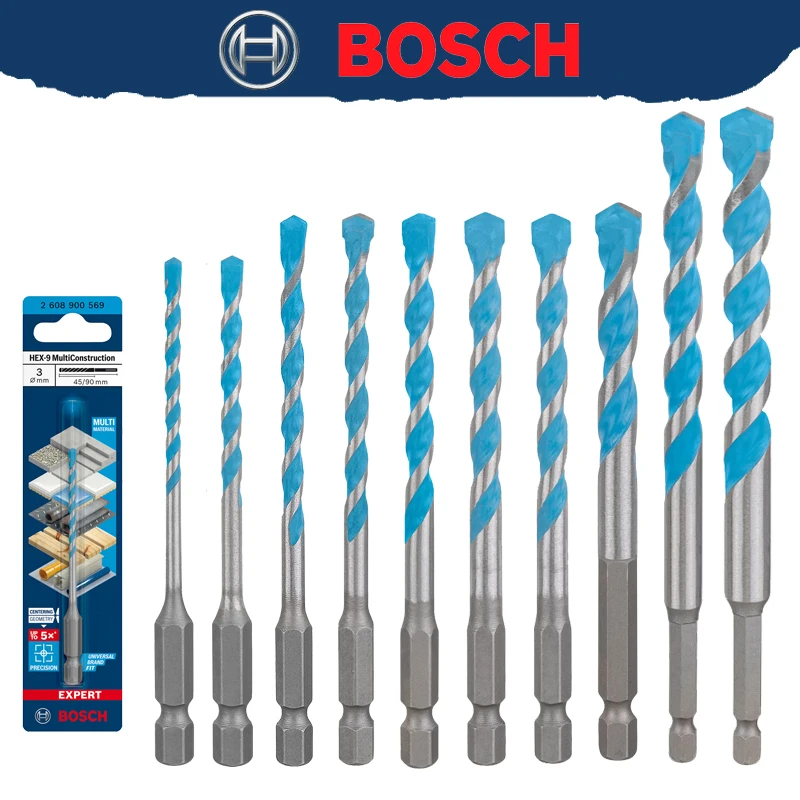 Drill Bit Set - ボッシュエキスパート HEX-9 マルチ建設用ドリルビット コンクリート用 ソフトタイル用 高硬度ツイストドリル