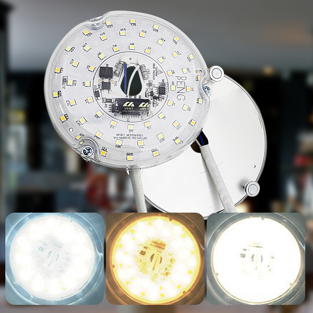 Ceiling Fan Mount - 3.9/4.9/6.2 インチ 15/18/24 ワットシーリングファンライト交換パネル CRI90 ペンダントライトラウンドパネルフラッシュマウントシーリングライトパネル
