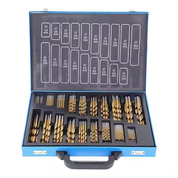 Drill Bit Set - 170個入りメートルドリルビットセット、木材・金属・プラスチック用ツイストドリルセット（金属製ボックス入り）