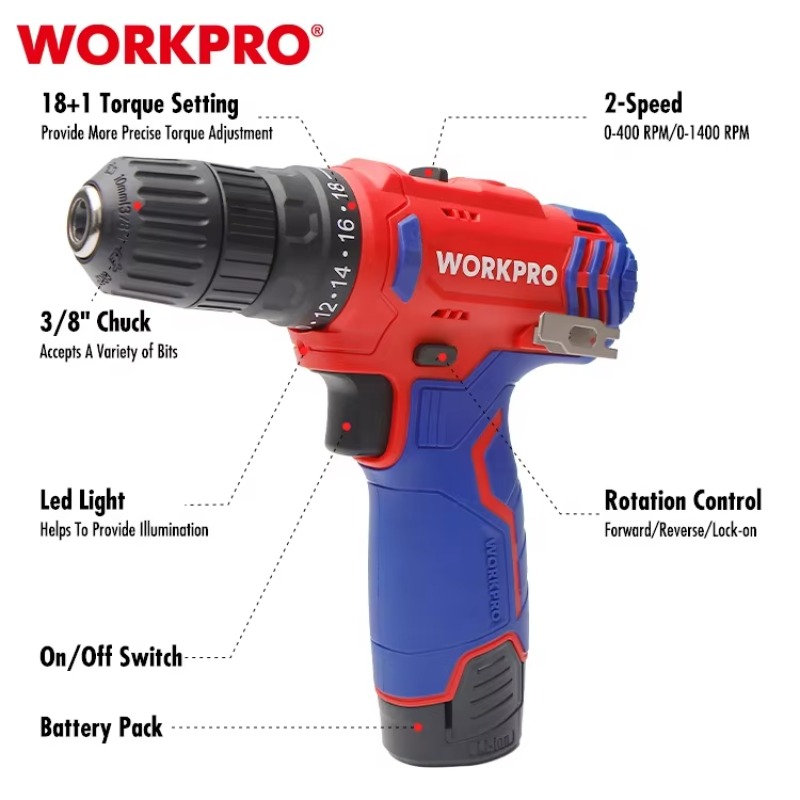 12V 10mmコードレスドリル コードレス電動工具 リチウ - Power Drill Cordless のレビューと価格