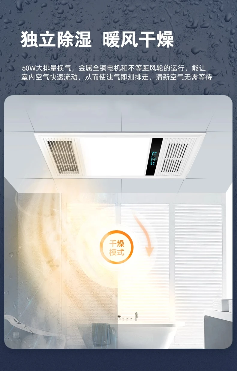 220V 浴室換気扇 ヒーターとLEDライト付き換気システム - Ceiling Fan Mount のレビューと価格