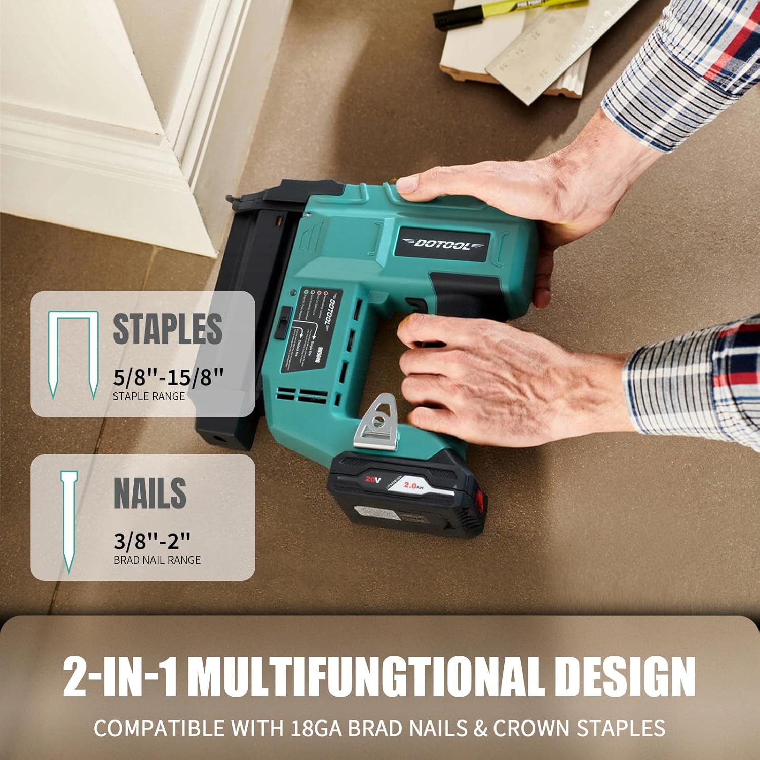 バッテリー式コードレスネイルガン、2-in-1電動ブラッドネ - Home Improvement Brad のレビューと価格