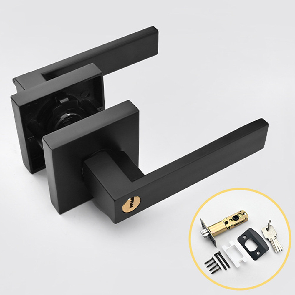 1セット アルミ合金製 プライバシードアノブ マットブラック - Door Knob Replacement のレビューと価格