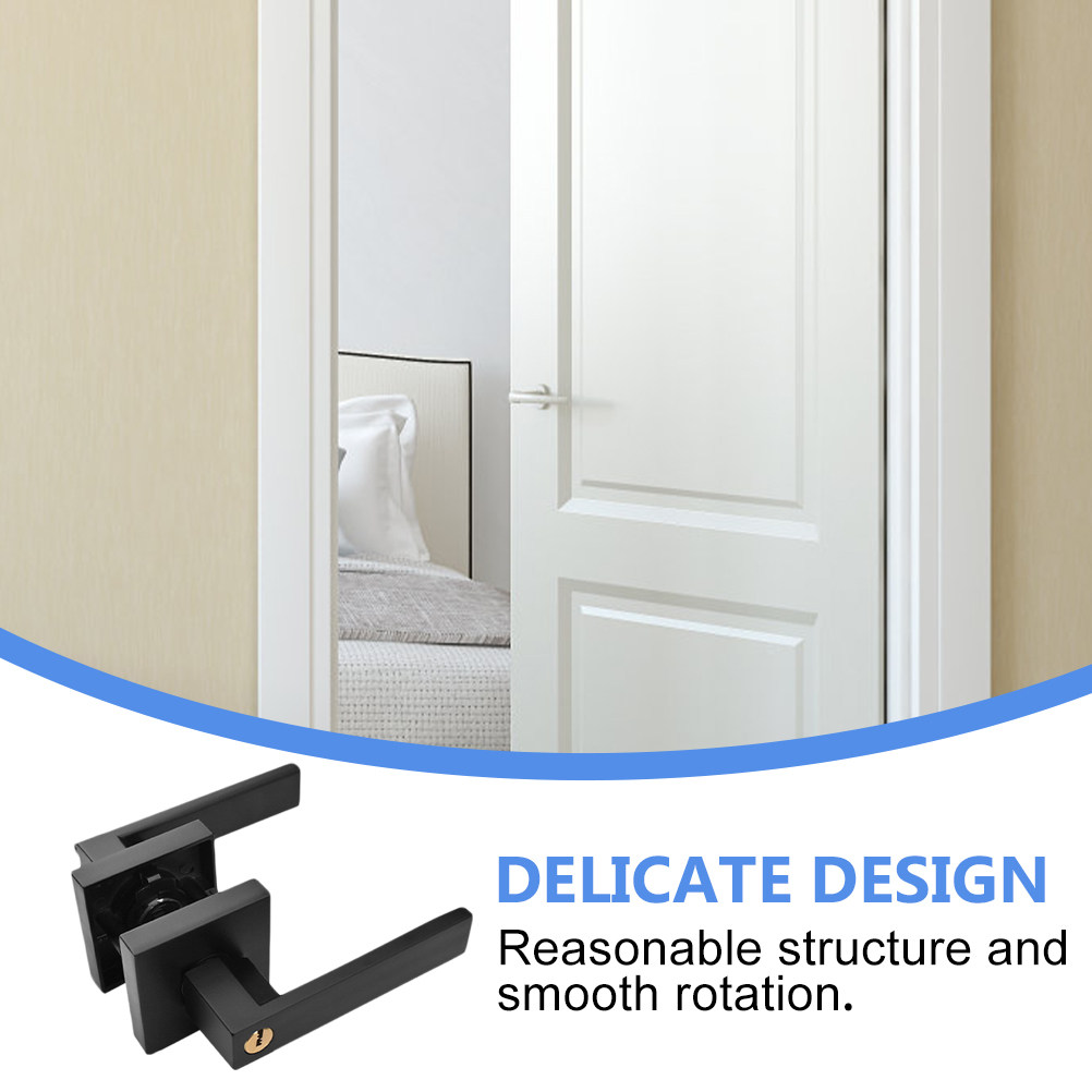 1セット アルミ合金製 プライバシードアノブ マットブラック - Door Knob Replacement のレビューと価格