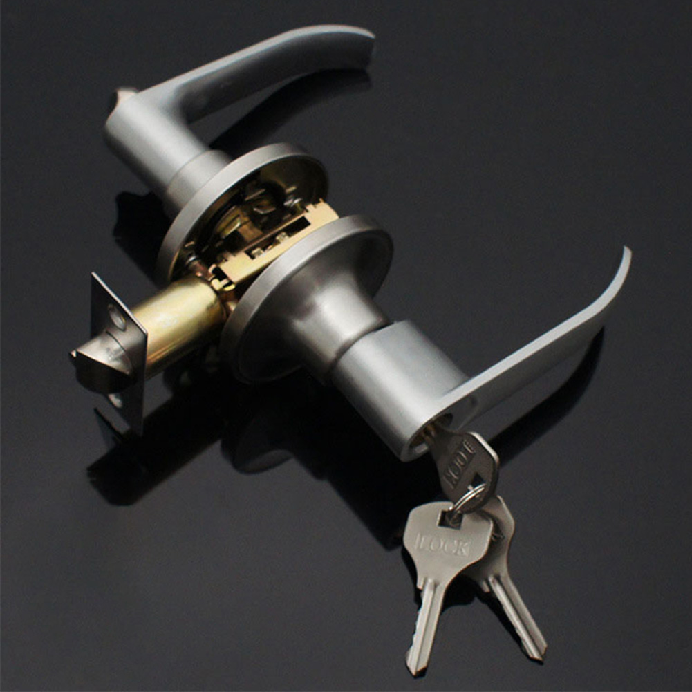 ドアレバーロック 3キー付き ロックドアハンドル ステンレス - Door Knob Replacement のレビューと価格
