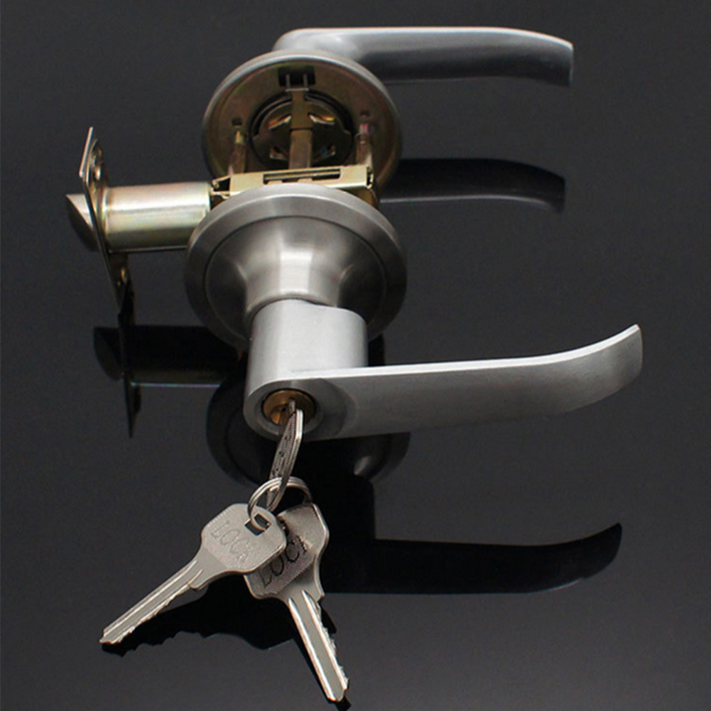 ドアレバーロック 3キー付き ロックドアハンドル ステンレス - Door Knob Replacement のレビューと価格