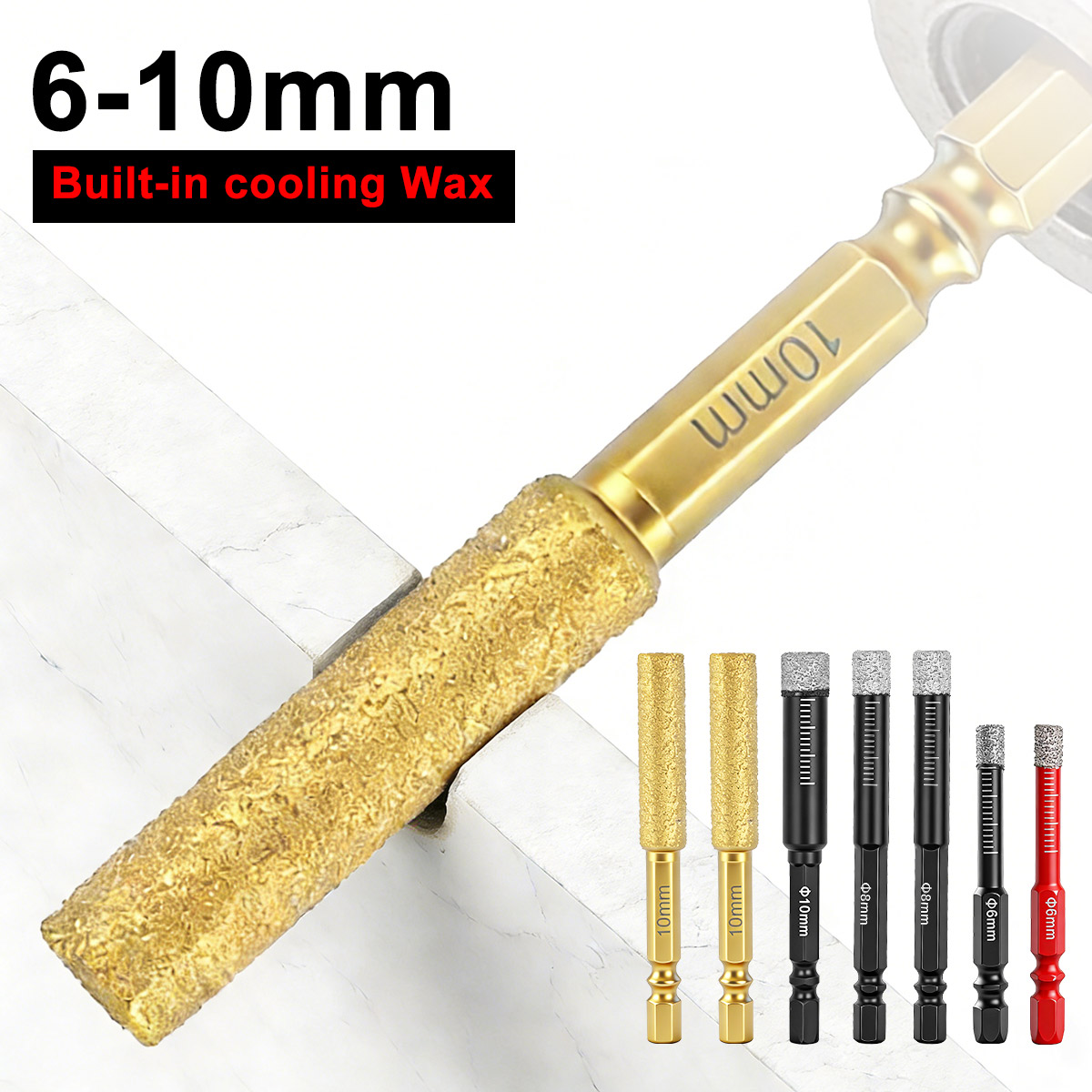    7個入り 6-12mm 真空ろう付けドライダイヤモン - Drill Bit Set のレビューと価格