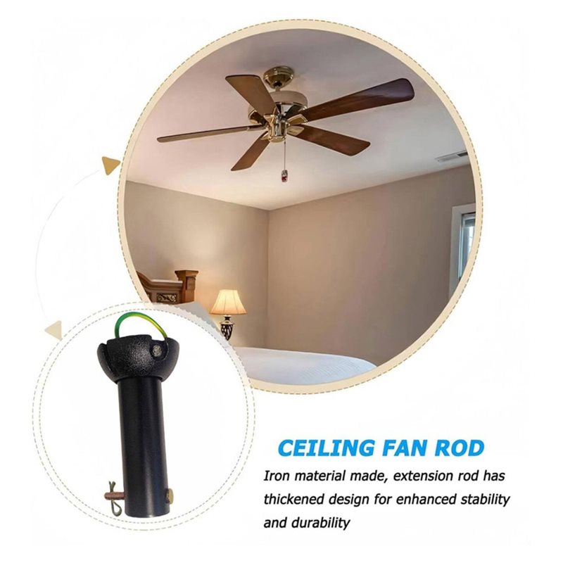 最高評価のユニバーサルネジなし延長ポール、4インチマットブラ - Ceiling Fan Mount のレビューと価格