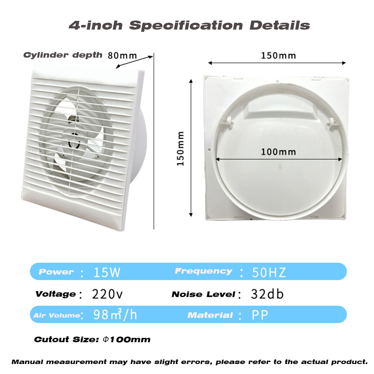 4/6/8インチ超薄型換気扇、浴室、トイレ、洗面所用の天井お - Ceiling Fan Mount のレビューと価格