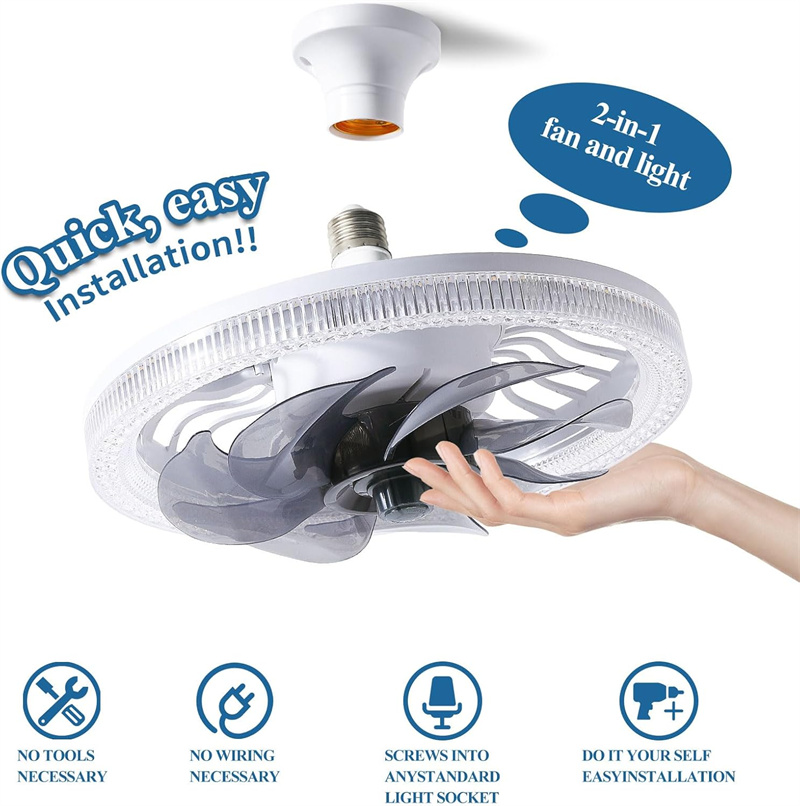 ライト付きシーリングファン、リモコン付きソケットファンライト - Ceiling Fan Mount のレビューと価格