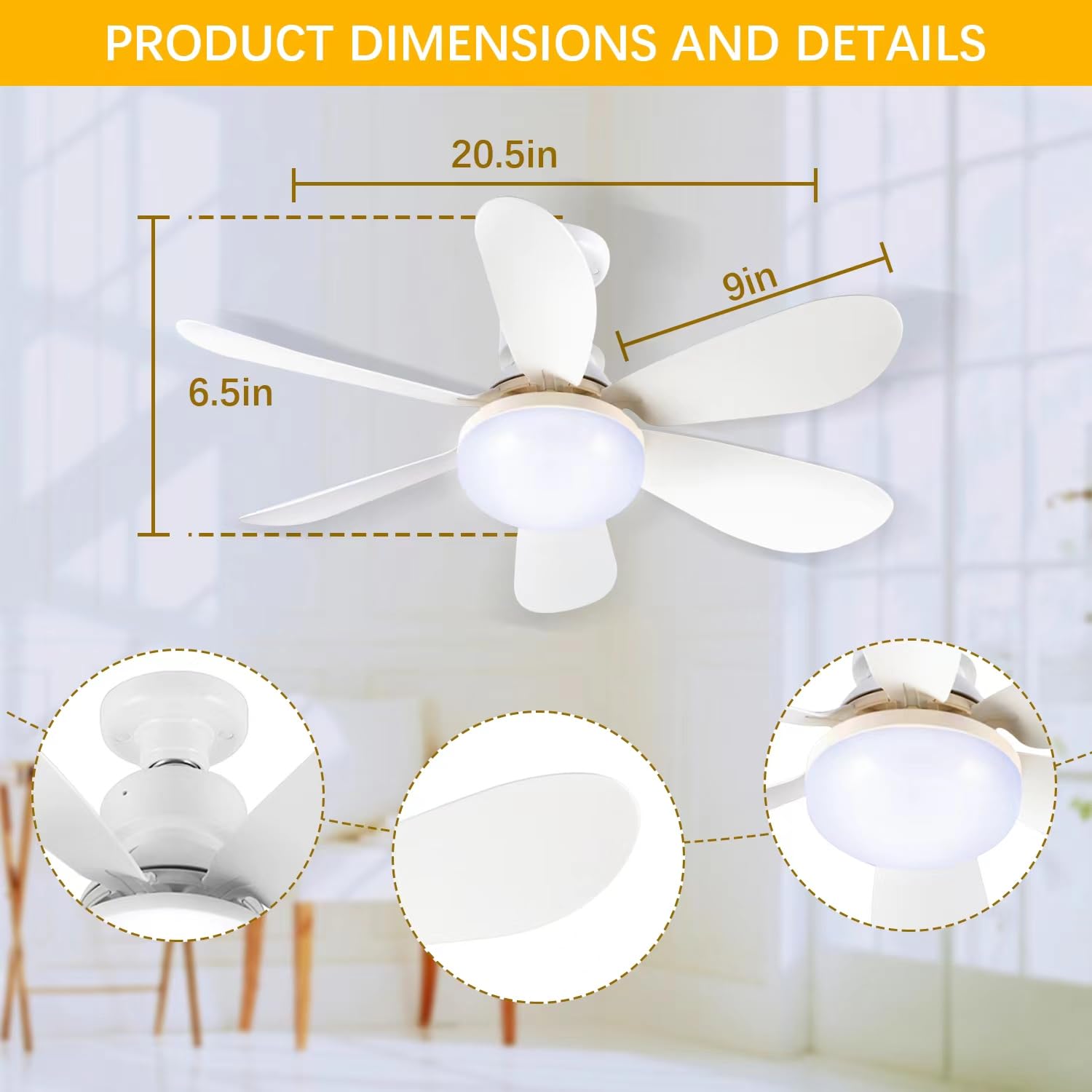 1個/2個入り LEDシーリングファンライト リモコン付き  - Ceiling Fan Mount のレビューと価格