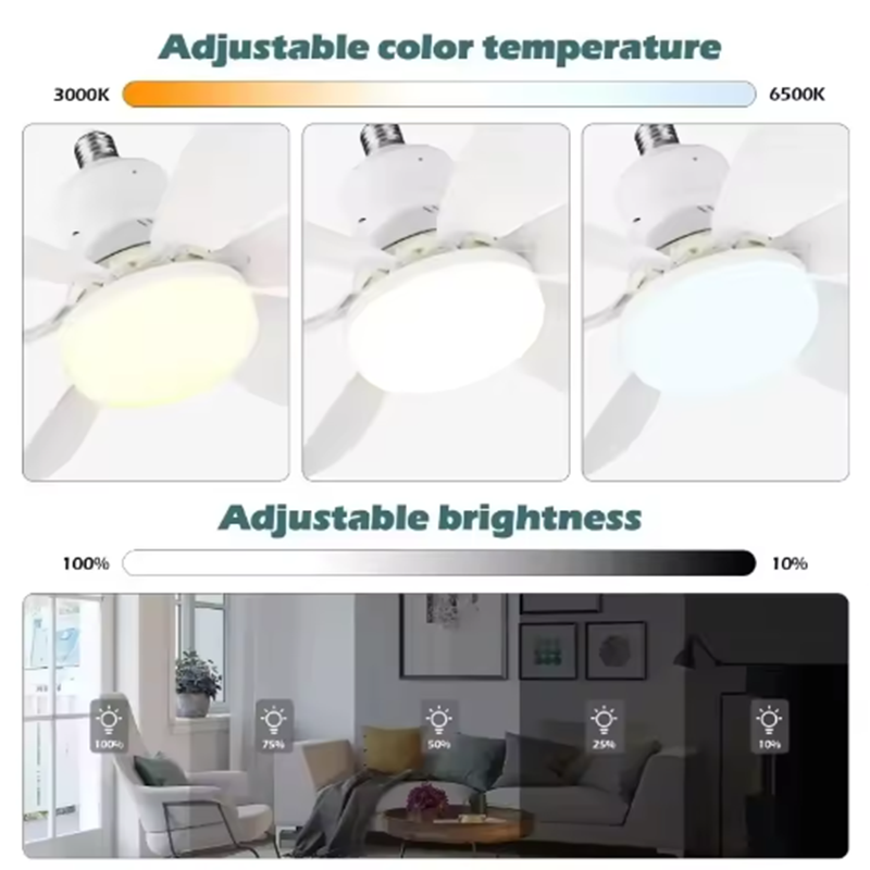 2026 E27 LEDシーリングファンライト調光可能色温度 - Ceiling Fan Mount のレビューと価格