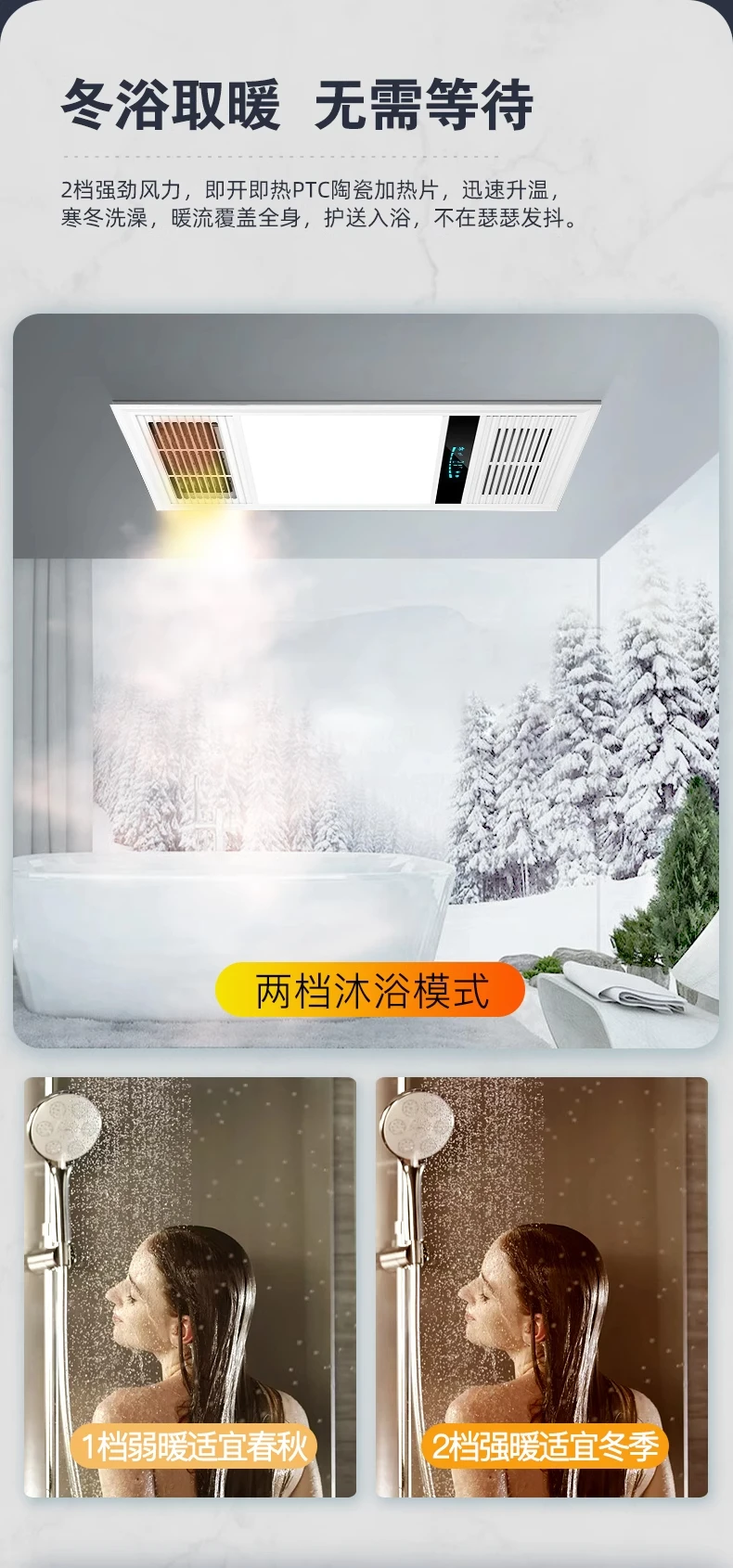 220V浴室排気ファン、ヒーターとLEDライト付き換気システ - Ceiling Fan Mount のレビューと価格